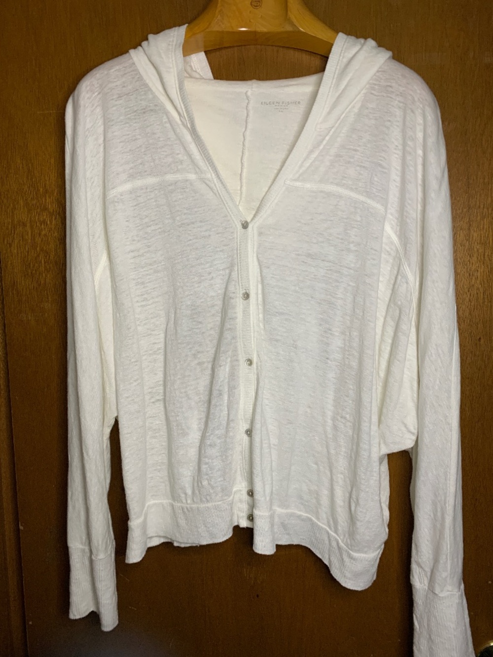 Eileen Fisher 100% linen cardigan hoodie